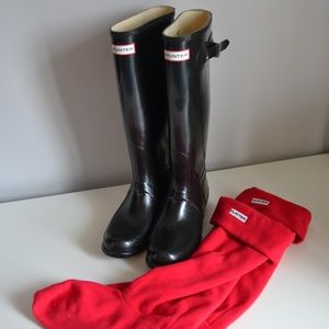 Women's Hunter Tall Gloss Black Rainboots